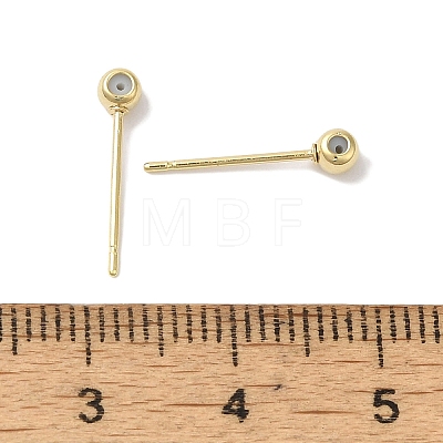 Brass Studs Earrings Finding KK-K383-04A-G-1