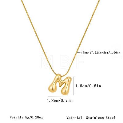 304 Stainless Steel Alphabet Pendant Necklaces for Men and Women GP1122-13-1