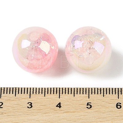 UV Plating Opaque Crackle Two-tone Acrylic Beads MACR-C032-01F-1