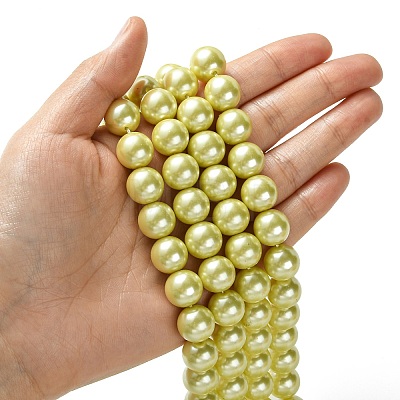 Eco-Friendly Glass Pearl Beads Strands HY-A008-12mm-RB012-1