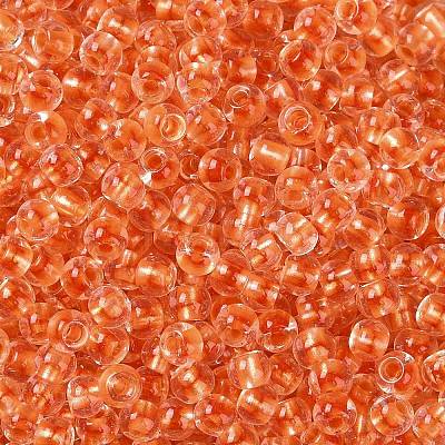 Transparent Inside Colours Glass Seed Beads SEED-A032-04O-1