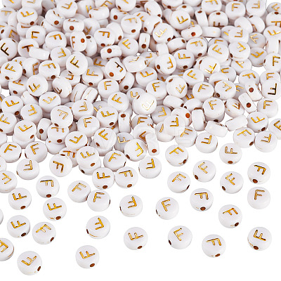 500Pcs Plating Acrylic Beads PACR-TADJ0001-01F-1