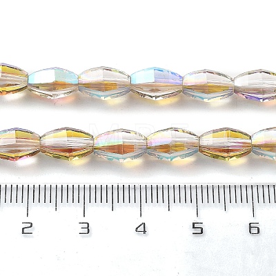 Electroplate Transparent Glass Beads Strands EGLA-M032-03A-HR01-1