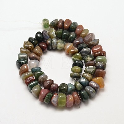 Natural Indian Agate Chip Beads Strands X-G-P091-35-1