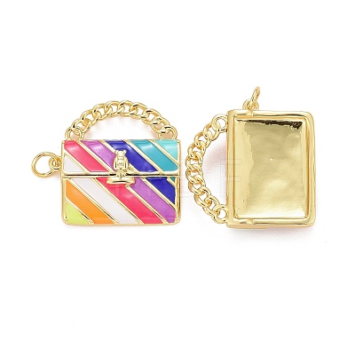 Rack Plating Brass Enamel Pendants X-KK-I689-12G-1