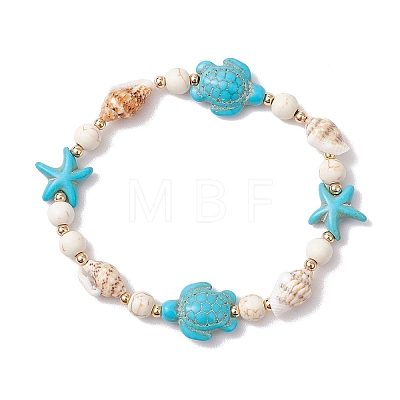 2Pcs 2 Styles Shell Beaded Bracelets BJEW-TA00589-01-1