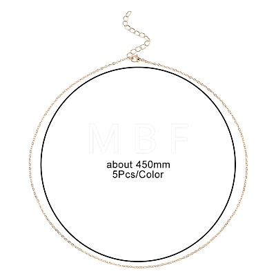 10Pcs 2 Colors Iron Cable Chain Necklaces for Men Women MAK-YW0001-03-1