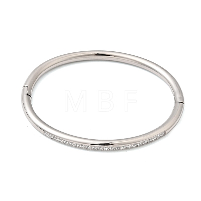 304 Stainless Steel & Cubic Zirconia Hinged Bangles BJEW-H644-07P-1