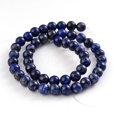 Natural Lapis Lazuli Round Bead Strands G-M230-02-8mm-1