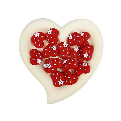 Heart Food Grade Eco-Friendly Silicone Beads PW-WG51534-04-1