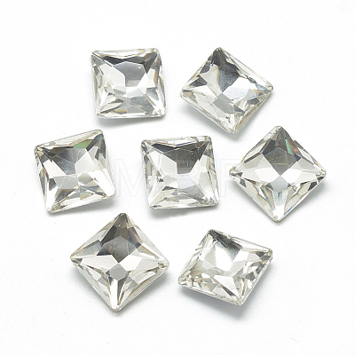 Pointed Back Glass Rhinestone Cabochons RGLA-T027-8x8mm-01-1