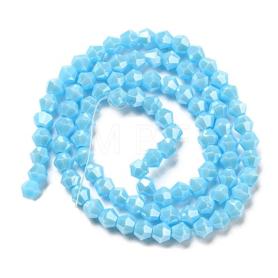 Opaque Solid Color Electroplate Glass Beads Strands EGLA-A039-P4mm-A12-1