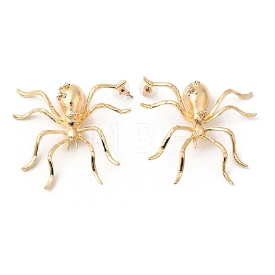 Alloy Rhinestone Stud Earrings EJEW-P321-01G-1