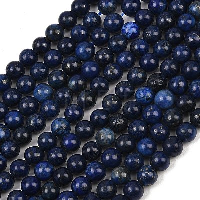16 inch Grade A Round Dyed Natural Lapis Lazuli Beads Strand GSR6mmC123-1