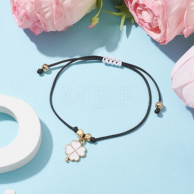 Alloy Enamel Clover Charm Bracelet BJEW-JB09962-04-1