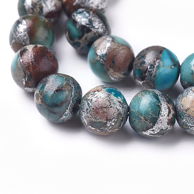 Synthetic Silver Line Imperial Jasper Beads Strands G-D0006-C09-8mm-03-1