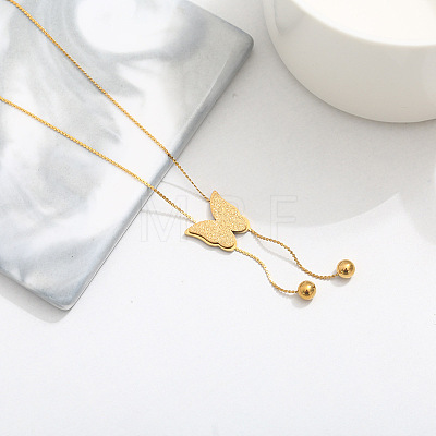 201 Stainless Steel Lariat Necklaces for Women WG43AF7-05-1