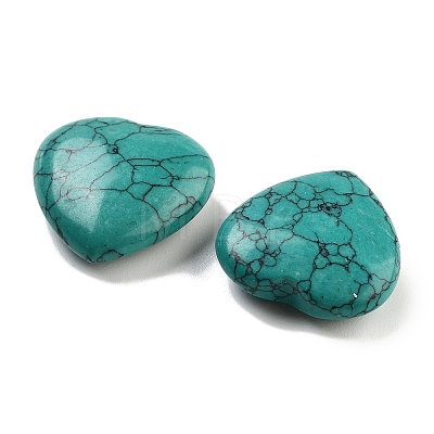 Heart Synthetic Turquoise Worry Stone G-C134-06A-07-1