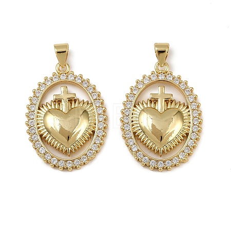 Brass Micro Pave Cubic Zirconia Pendants KK-I358-068G-03-1