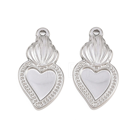 304 Stainless Steel Pendant Setting for Enamel STAS-L317-16P-1