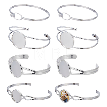 10Pcs 4 Styles Brass Cuff Bangle Making MAK-ME0001-12-1