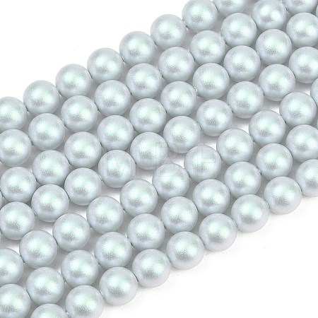 Frosted Glass Pearl Beads Strands GLAA-A044-08A-06-1