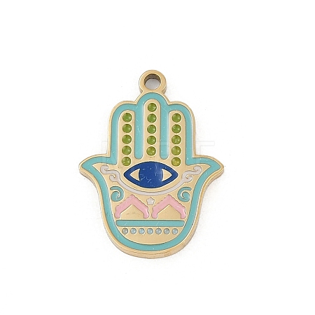 304 Stainless Steel Enamel Pendants STAS-I325-104D-G-1