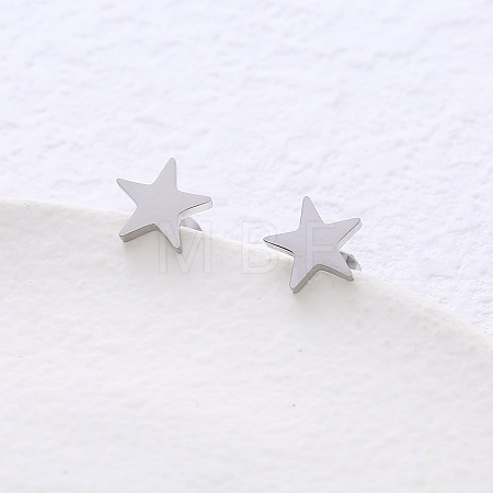 Stainless Steel Star Stud Earrings OG4503-1-1