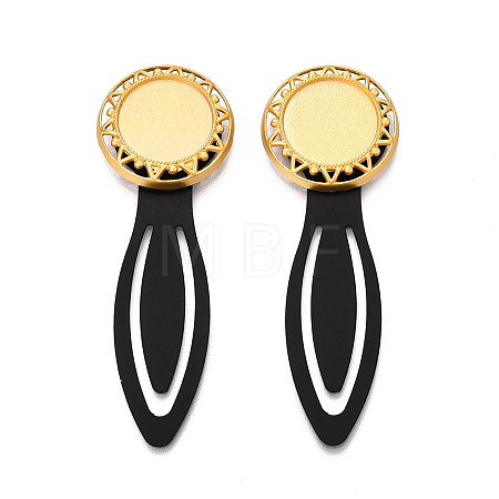 Alloy & Iron Bookmark Cabochon Settings PALLOY-N184-05G-1