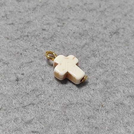 Cross Synthetic Turquoise Pendants PALLOY-WH00040-01-1