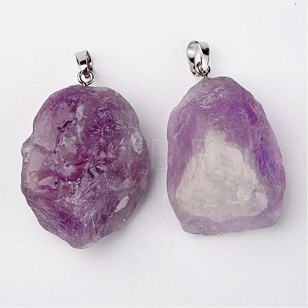 Natural Amethyst Pendants G-G884-A04-1