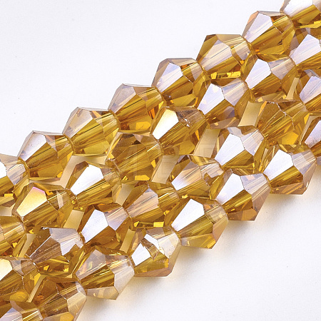 Electroplate Glass Beads Strands EGLA-Q118-6mm-B06-1