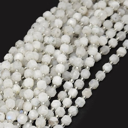 Natural Rainbow Moonstone Beads Strands G-O201B-16-1