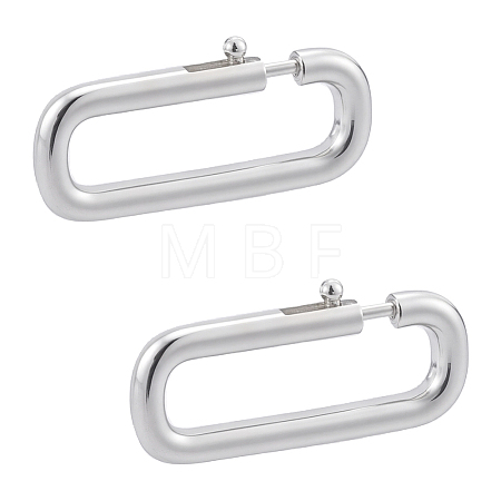 2Pcs 925 Sterling Silver Spring Ring Clasps STER-WR0001-08-1