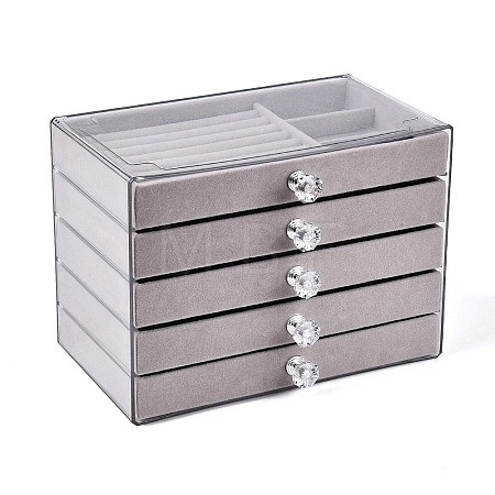 5-Tier PET Plastic Jewelry Storage Drawer Boxes CON-N016-01B-1