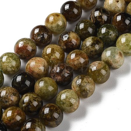 Natural Green Garnet Beads Strands G-Z034-B14-03-1
