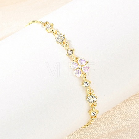 Alloy Rhinestone Slider Bracelets BJEW-A156-06G-1