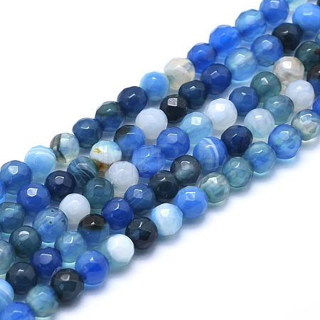 Natural Striped Agate/Banded Agate Beads X-G-J371-01-6mm-1
