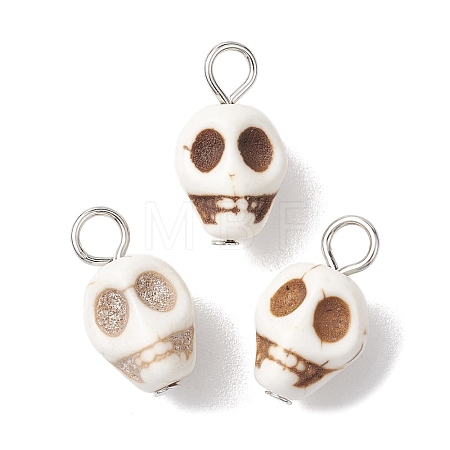 Synthetic Turquoise Pendants PALLOY-JF02668-1