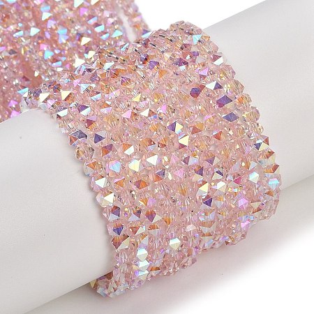 Electroplate Glass Beads Strands GLAA-Q105-02C-1