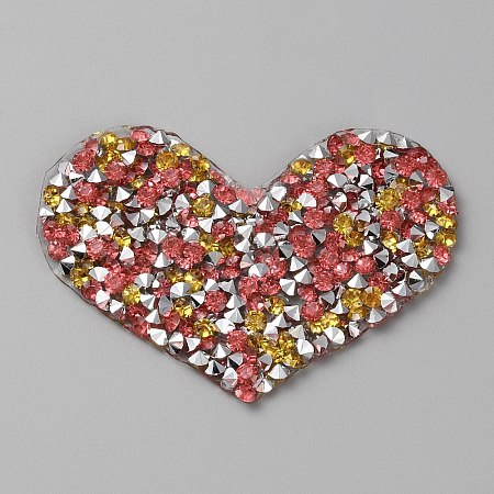 Heart Hotfix Rhinestone Appliques PATC-WH0008-51E-1