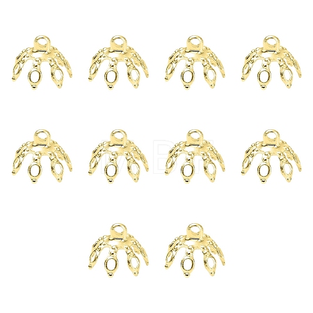 20Pcs Brass Bead Cap Pendant Bails KK-YW0003-45G-1