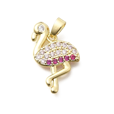Brass Cubic Zirconia Pendants KK-B187-12G-1