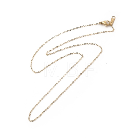 Ion Plating(IP) 304 Stainless Steel Cable Chain Necklace for Women NJEW-G097-15G-1