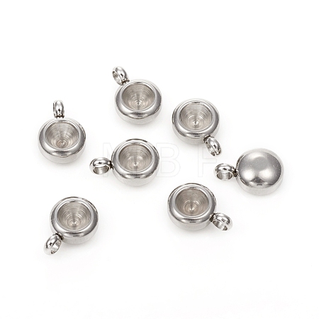 Tarnish Resistant 201 Stainless Steel Pendant Rhinestone Settings X-STAS-G224-27P-1