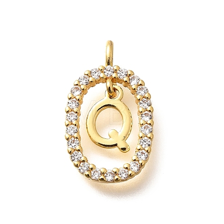 Brass Micro Pave Cubic Zirconia Pendants ZIRC-P123-01G-Q01-1