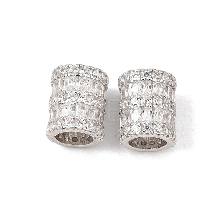 925 Sterling Silver Micro Pave Clear Cubic Zirconia Beads SE-CBAF1B2-16C-P-1