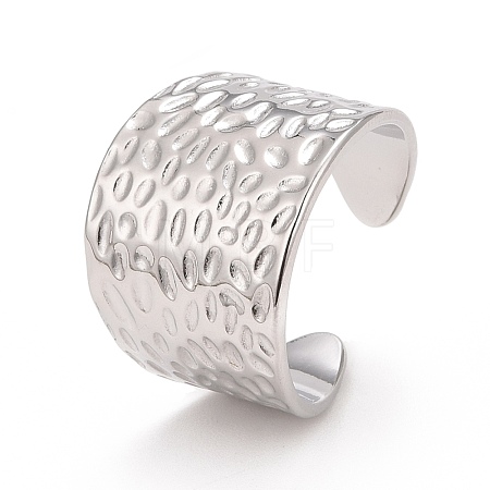 Non-Tarnish 304 Stainless Steel Open Cuff Ring RJEW-C025-27P-1