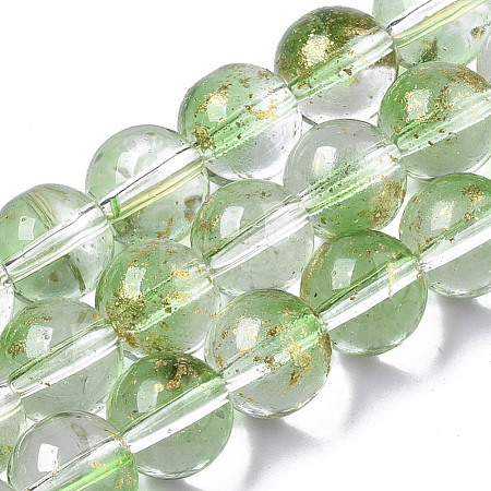 Transparent Spray Painted Glass Bead Strands X-GLAA-N035-03C-B02-1