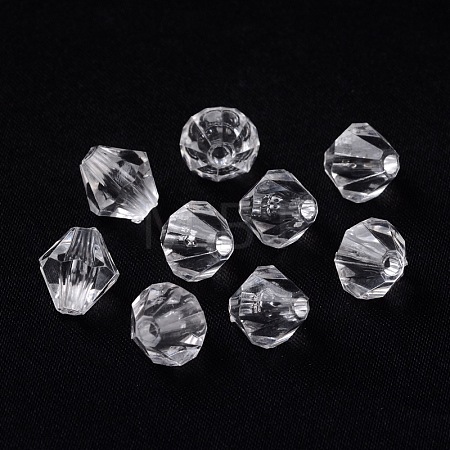 Bicone Shaped Clear Transparent Acrylic Beads X-DBB3mm01-1